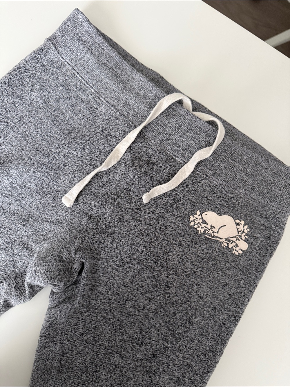 Roots Gray Leggings with Pink Beanie Graphic